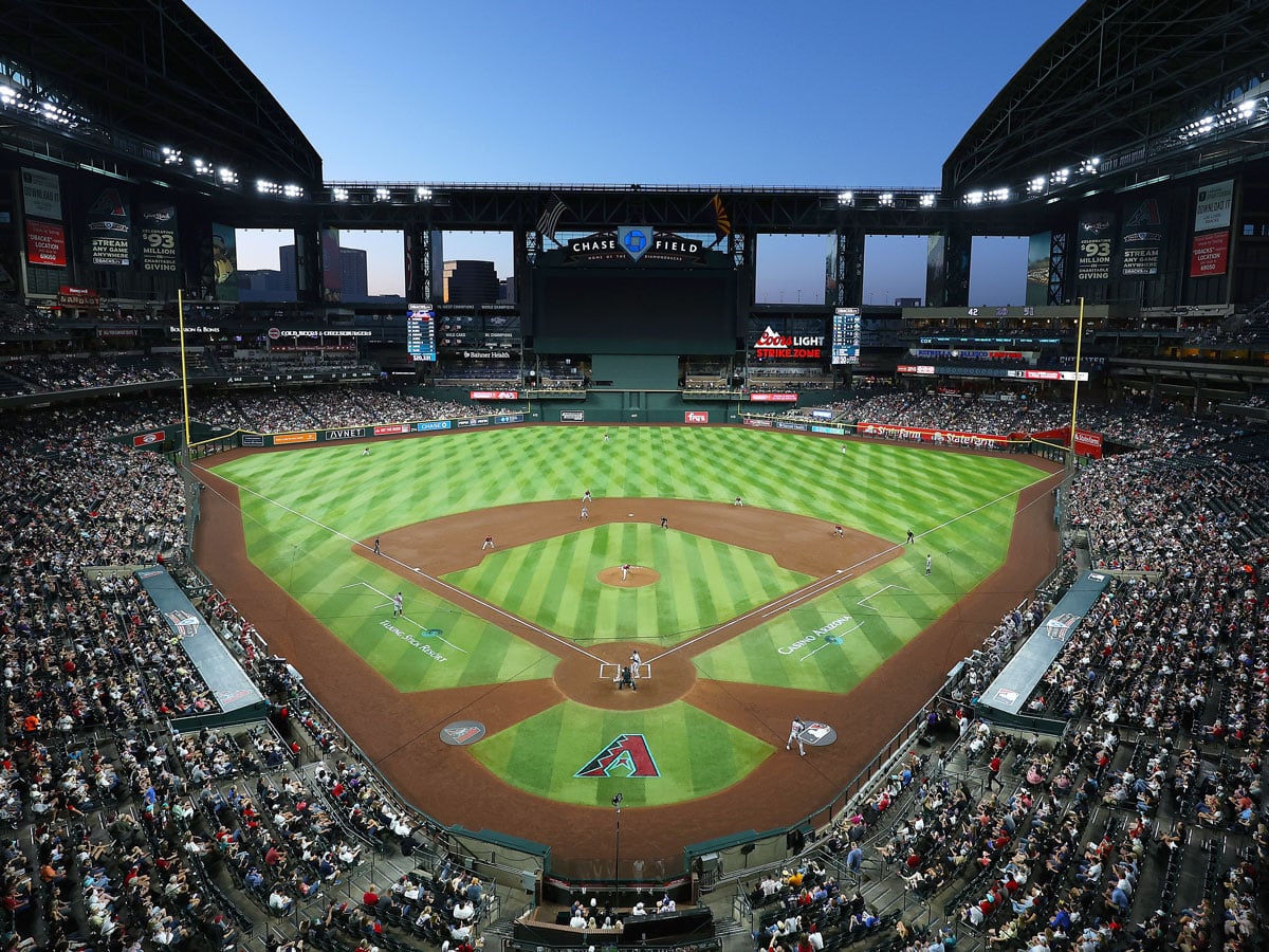 Night game at Chase Field in Phoenix, Arizona