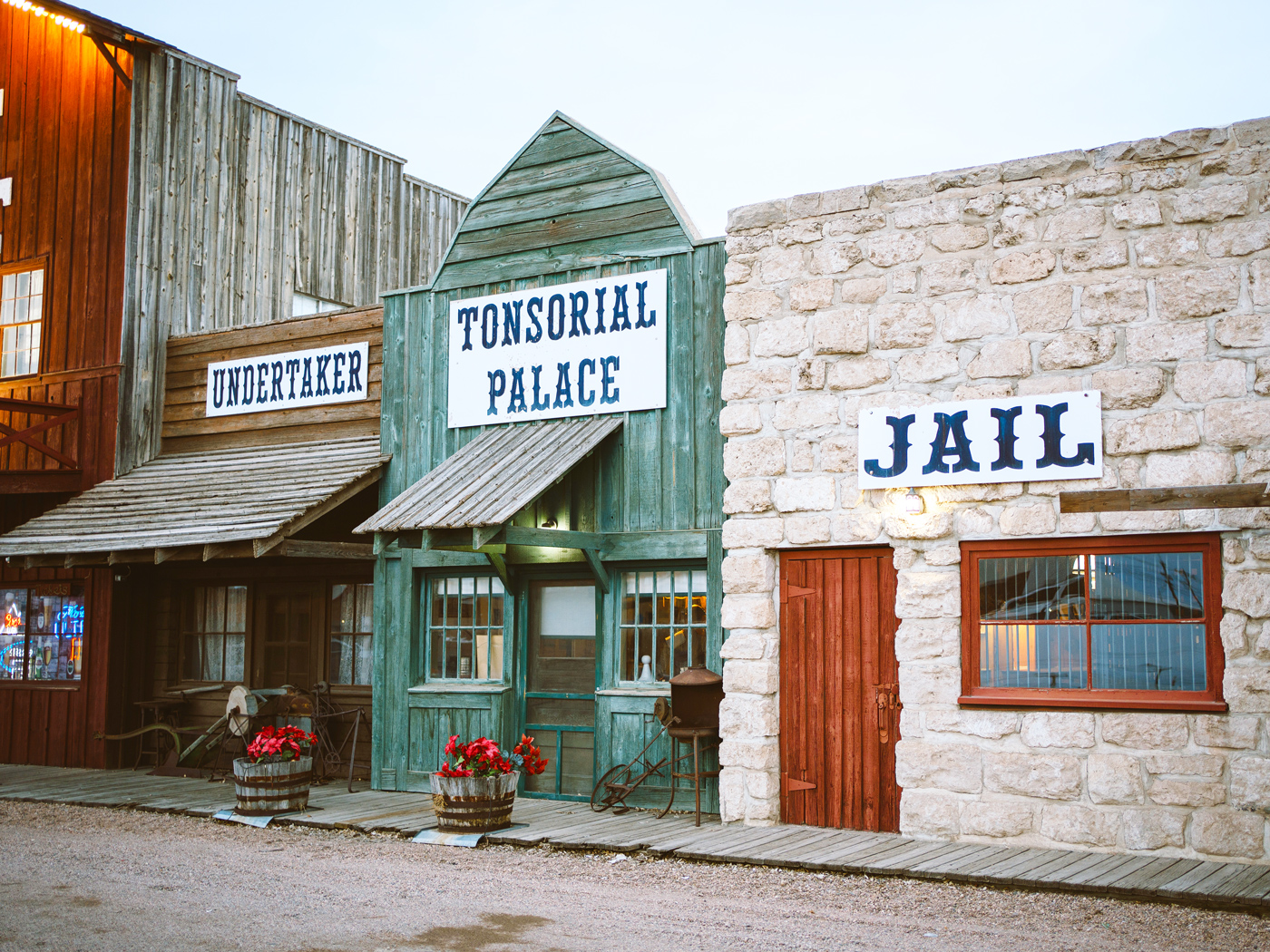 Wild West-themed buildings in Ogallala, Nebraska