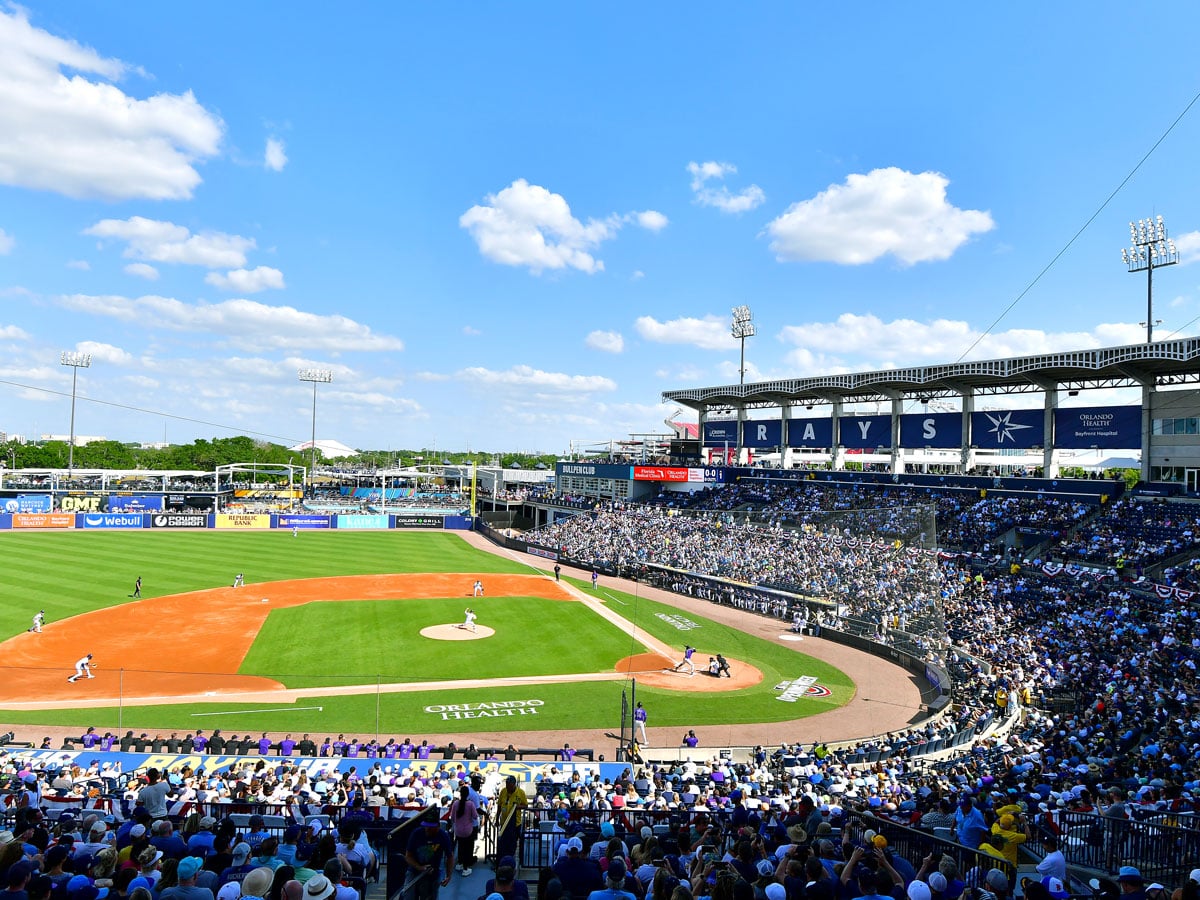 Tampa Bay Rays playing at Steinbrenner Field in Tampa, Florida