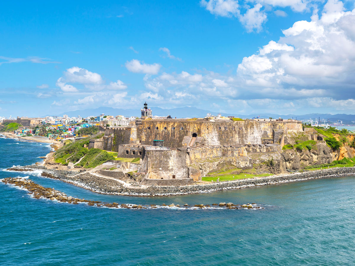 Aerial view of San Juan National Historic Site in Puerto Rico