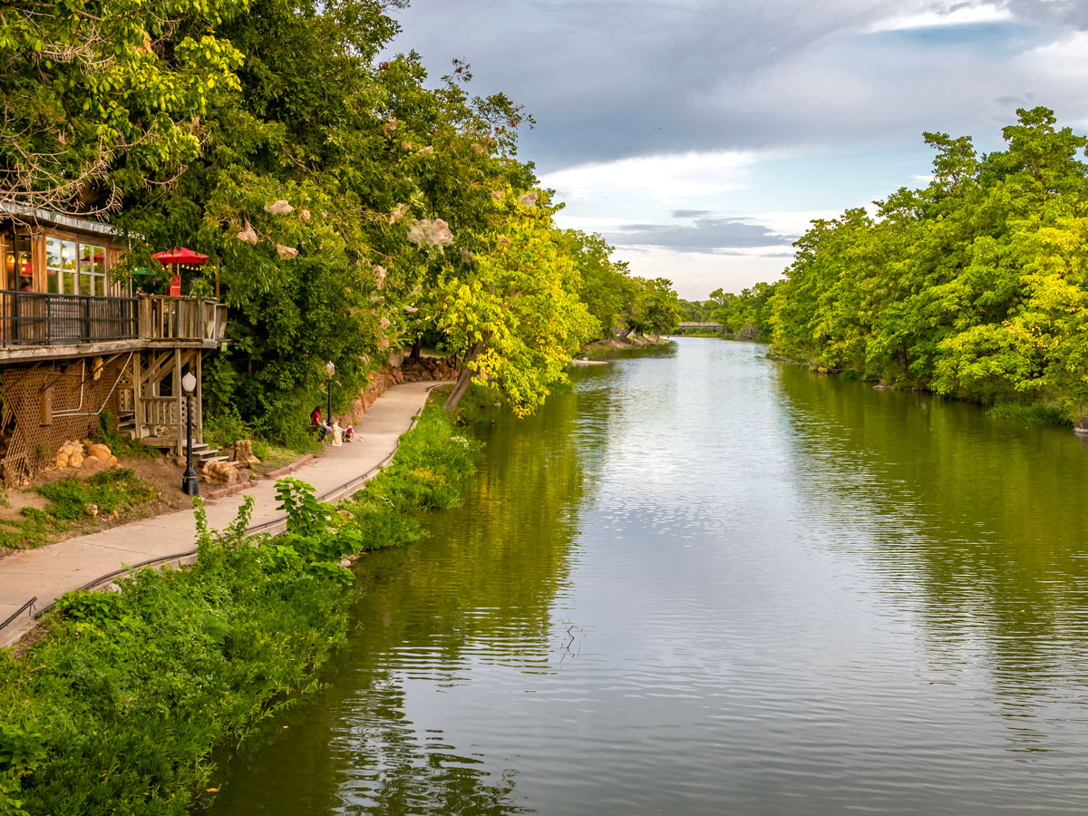 Riverfront path in Medicine Park, Oklahoma