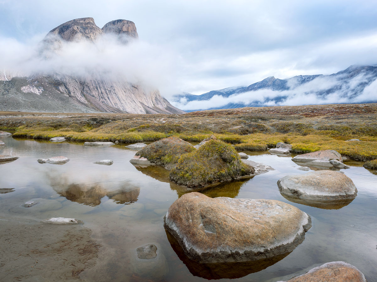 Misty landscape of Baffin Island, Canada