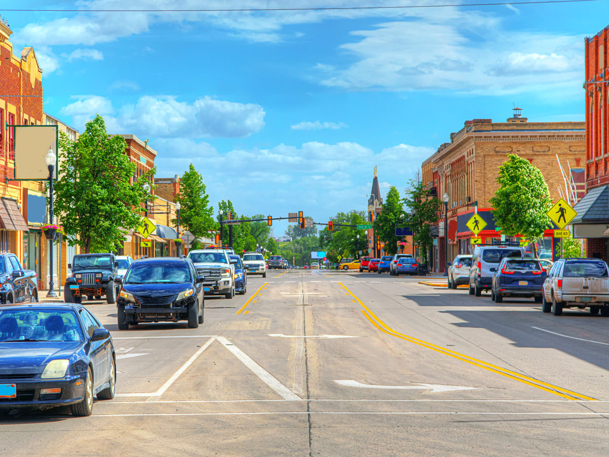 Main street in Jamestown, North Dakota