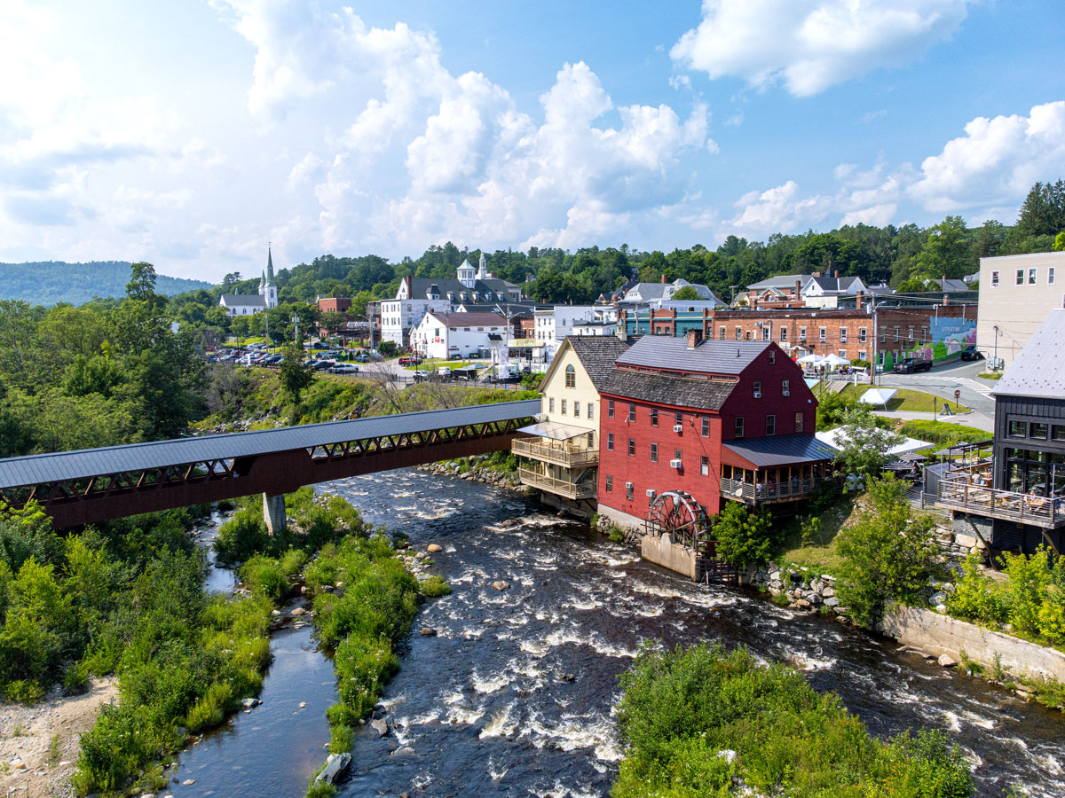 Aerial view of Littleton, New Hampshire