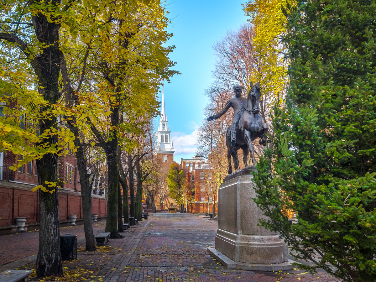Statue of Paul Revere in Boston National Historical Park
