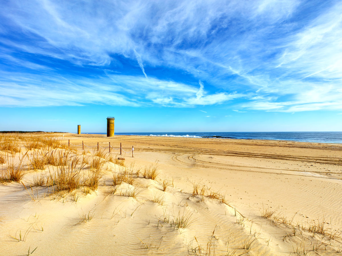 Empty beach in Rehoboth Beach, Delaware