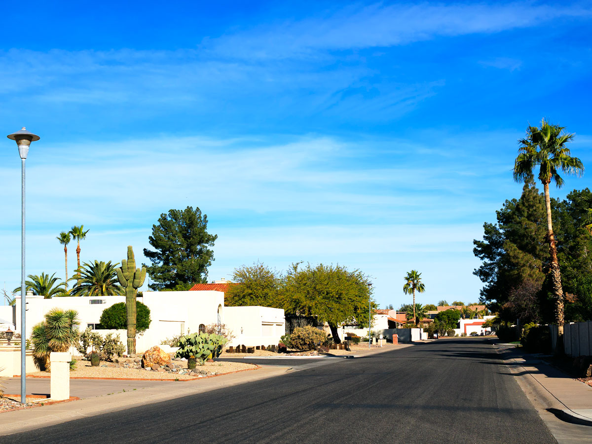Residential street in Arizona