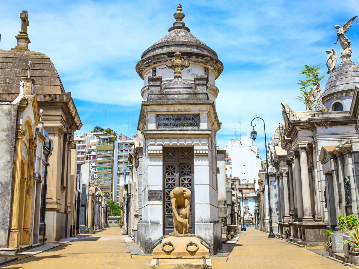 Mausoleums at La Recoleta Cemetery in Buenos Aires, Argentina