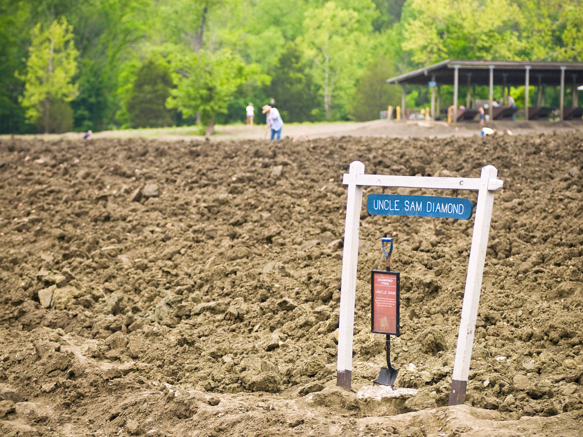 Sign for "Uncle Sam Diamond" at Crater of Diamonds State Park in Arkansas