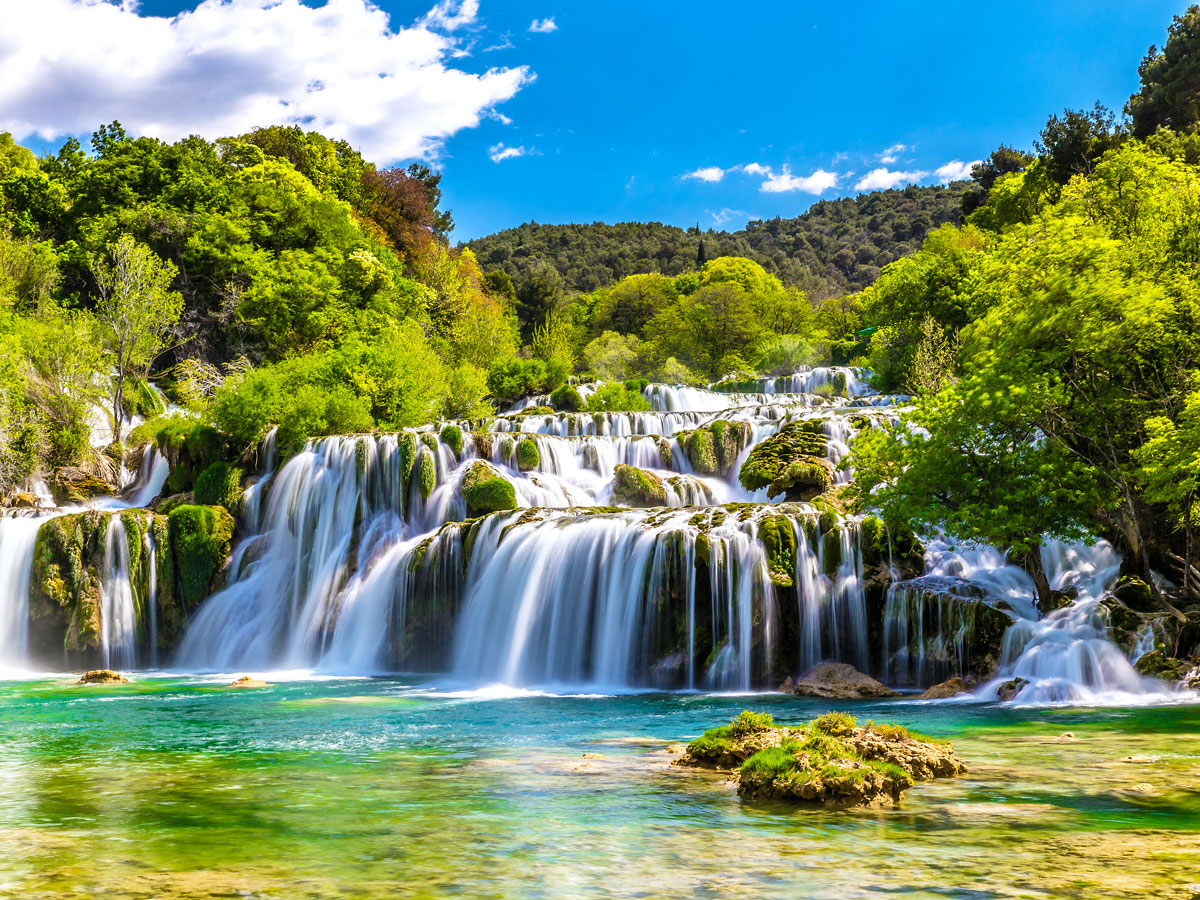 Waterfalls of Plitvice Lakes in Croatia