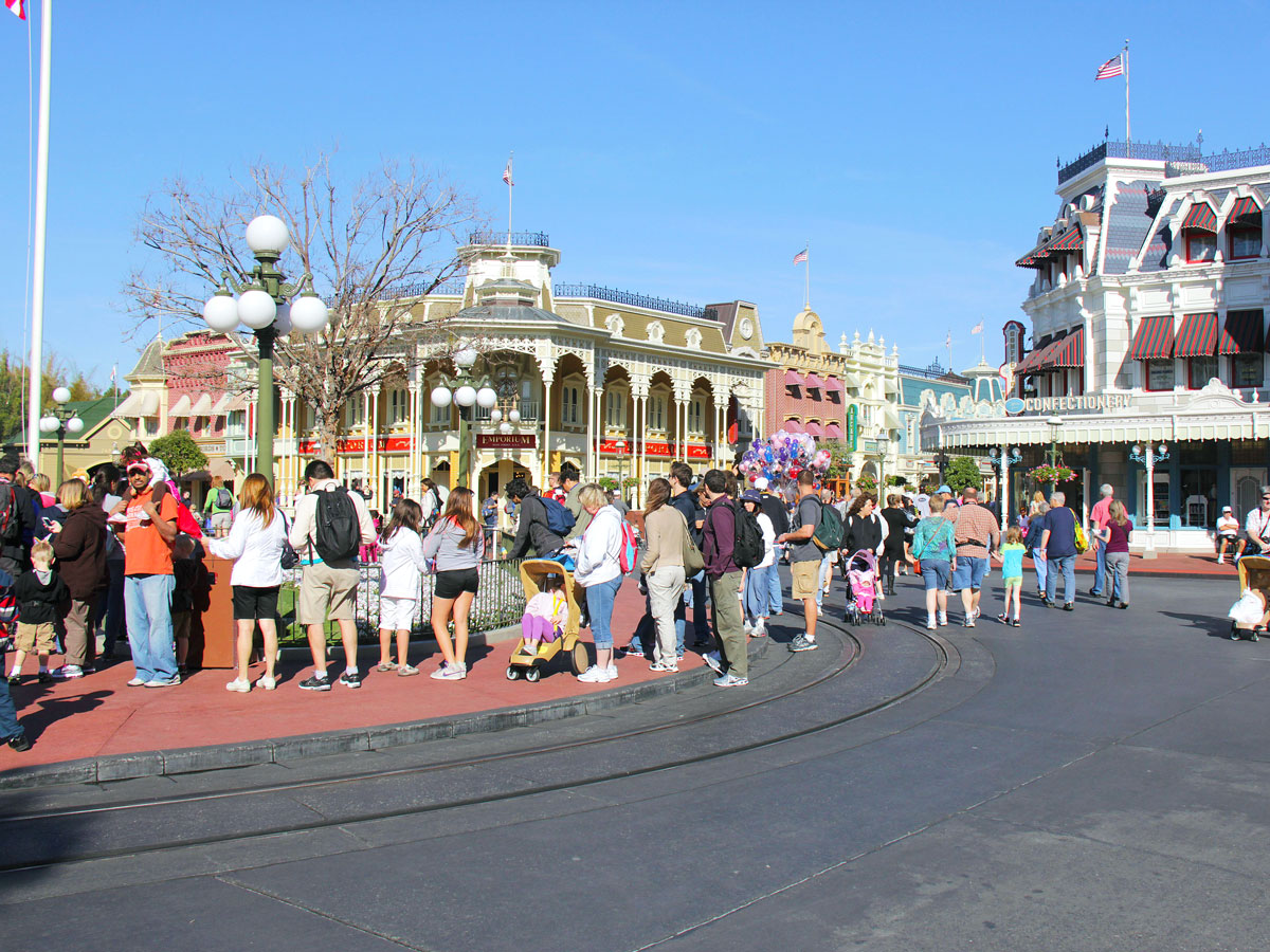 Visitors at Walt Disney World Magic Kingdom