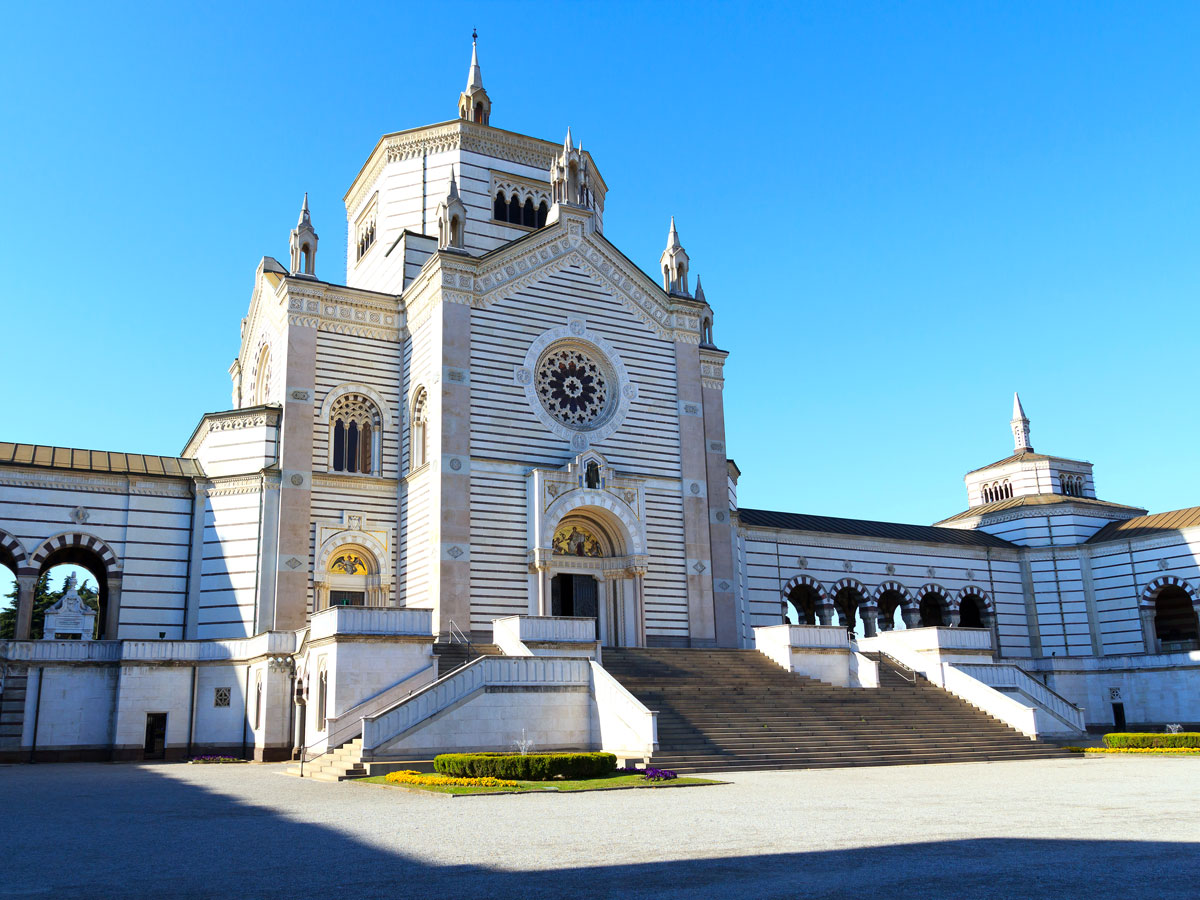 Chapel Famedio at Monumental Cemetery in Milan, Italy