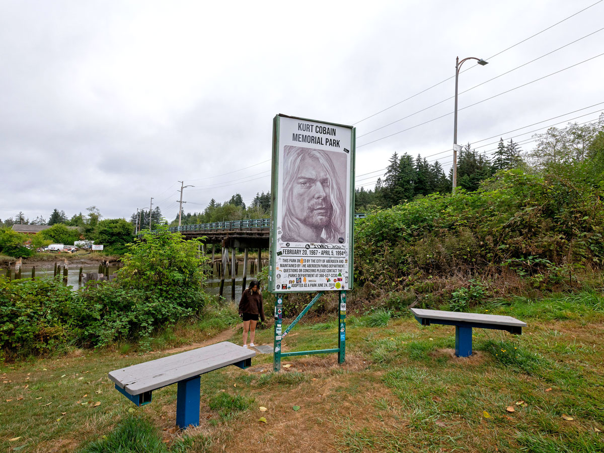 Kurt Cobain Memorial Park in Aberdeen, Washington