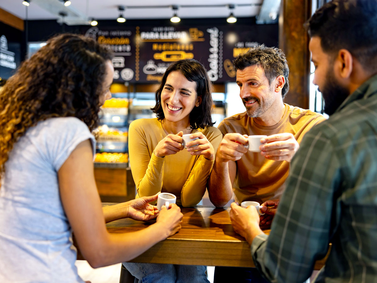 Group of people drinking coffee