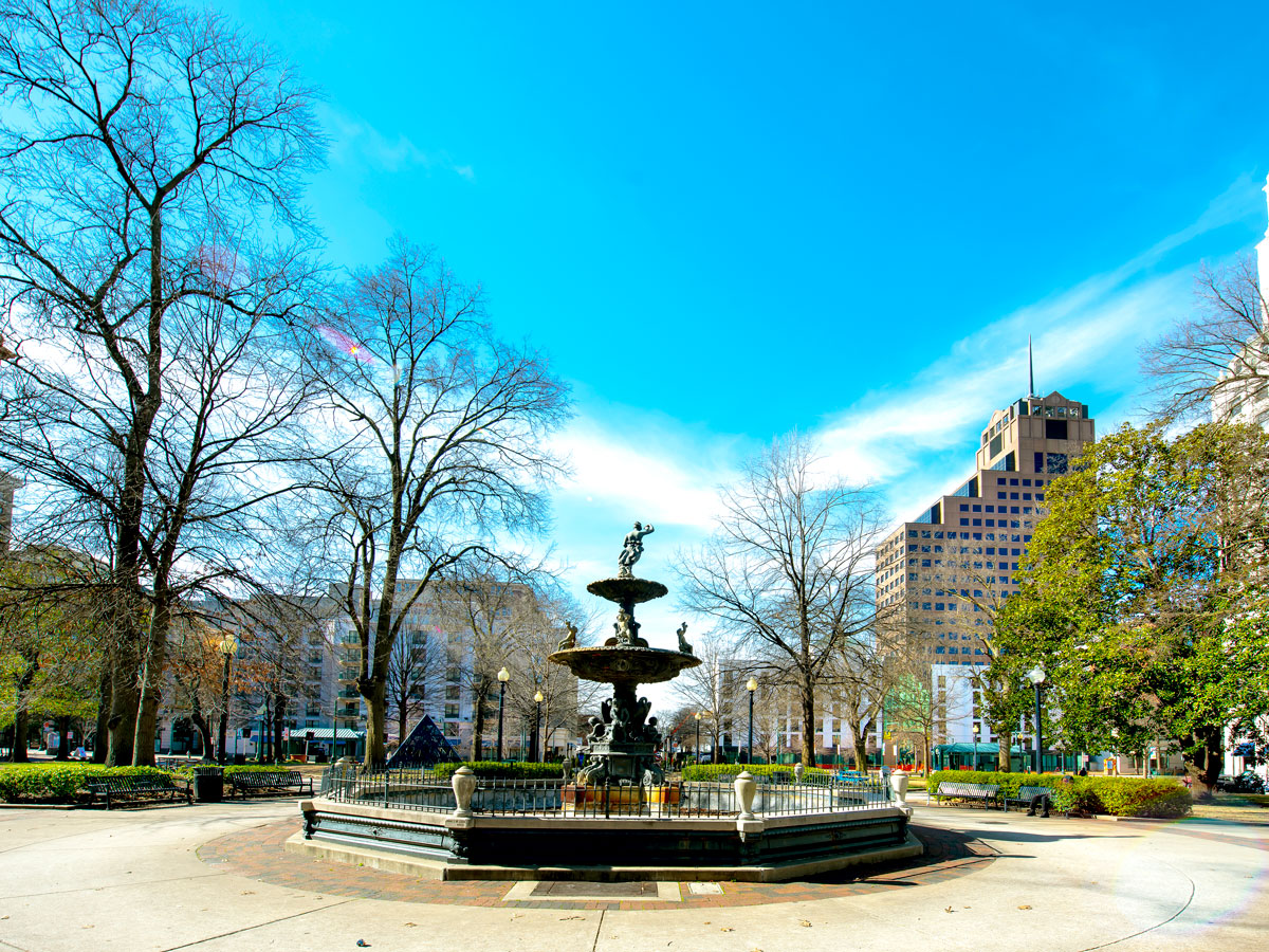 Fountain in park in Memphis, Tennessee