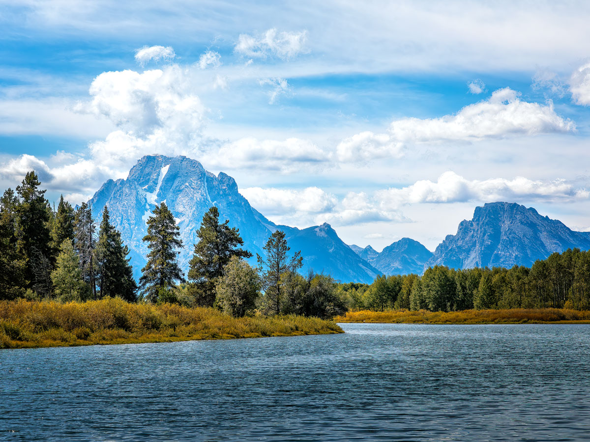 Lake beside Grand Tetons in Wyoming