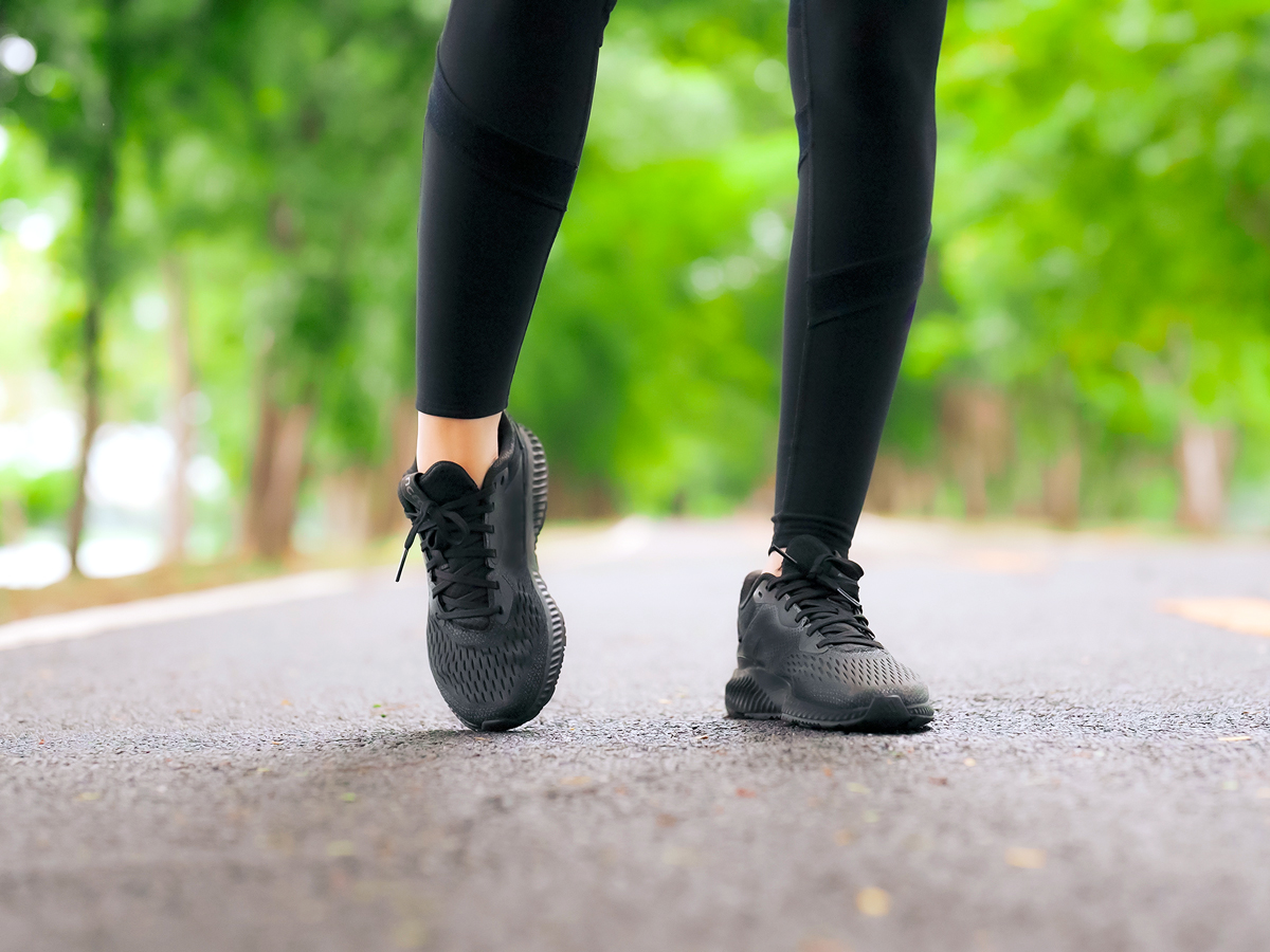 Person rotating ankle