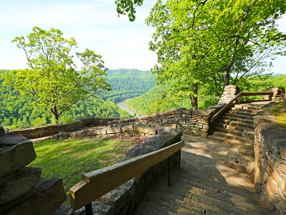 Trail to viewpoint in West Virginia mountains
