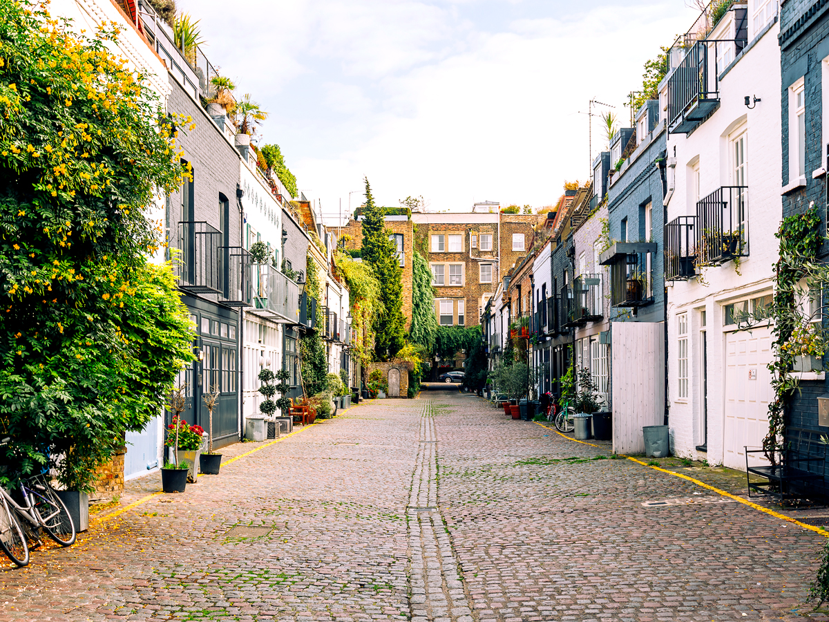 Houses in Notting Hill neighborhood of London, England