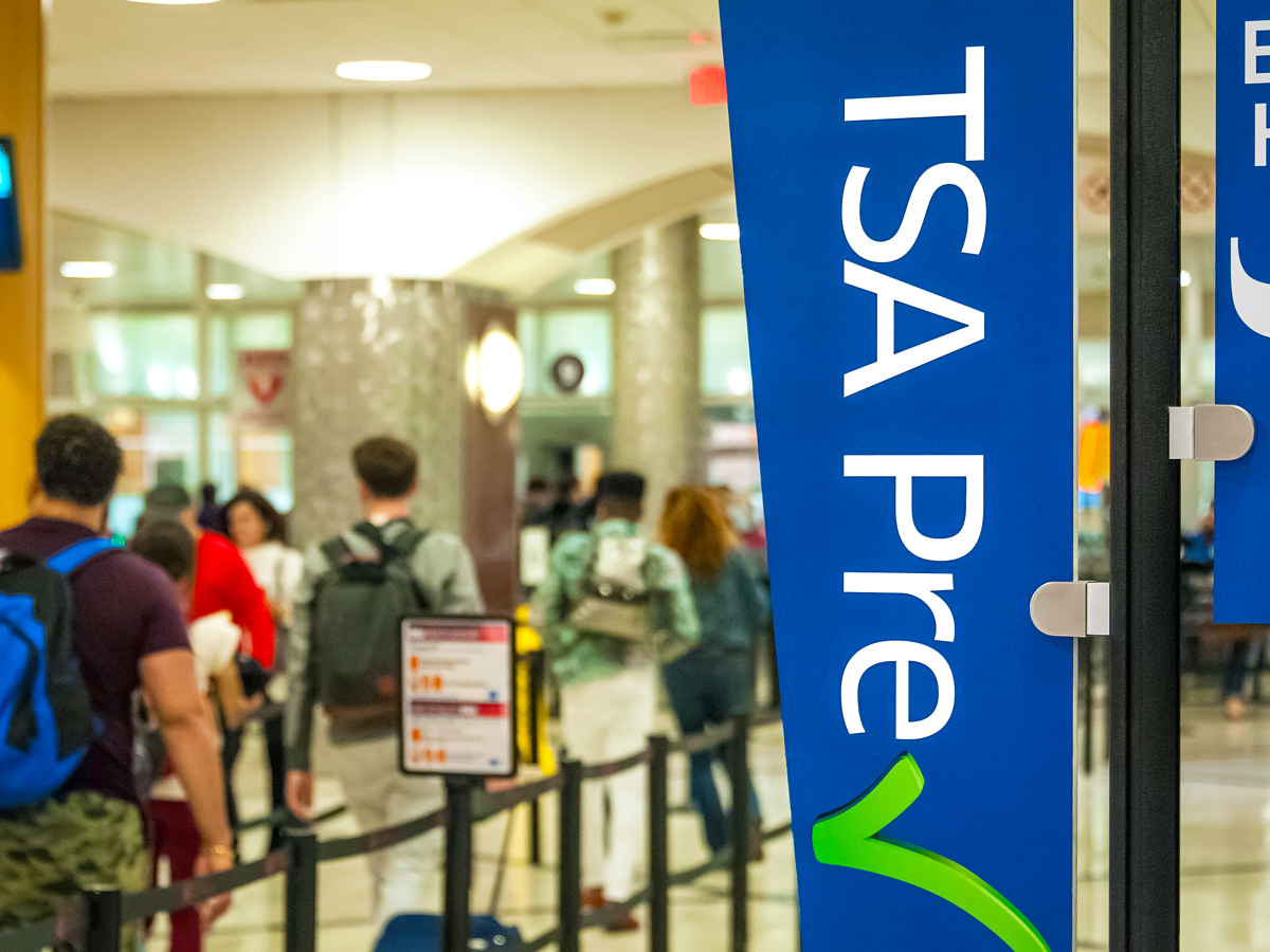 TSA PreCheck screening line at airport