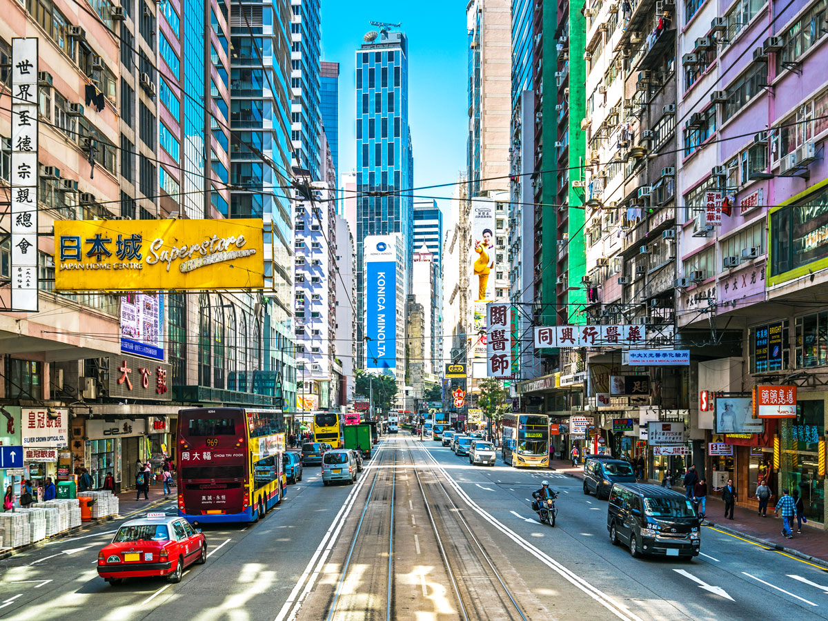 Busy scene in Hong Kong