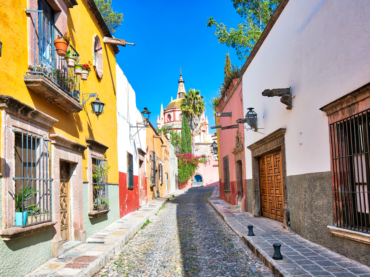 Colorful buildings in San Miguel de Allende, Mexico