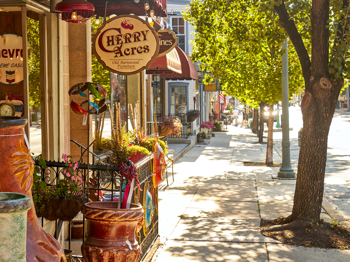 Stores in downtown Lititz, Pennsylvania