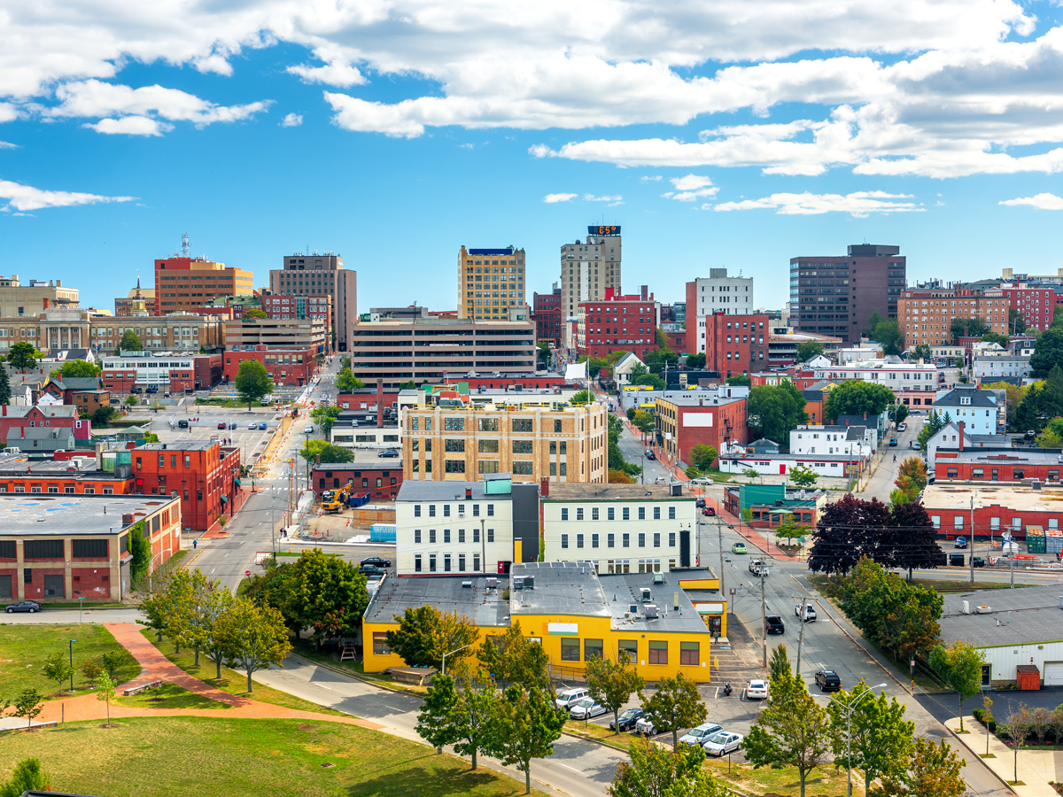 Aerial view of Portland, Maine