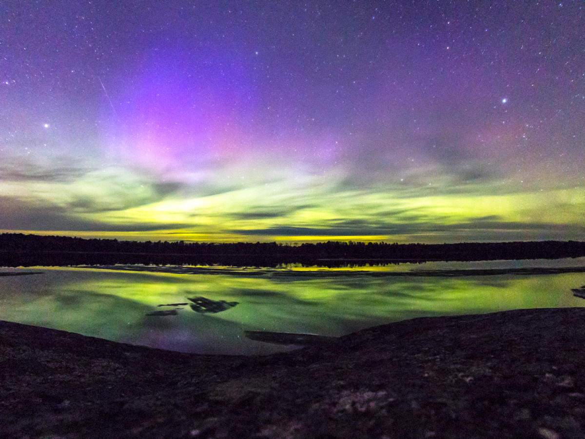 The northern lights over northern Minnesota