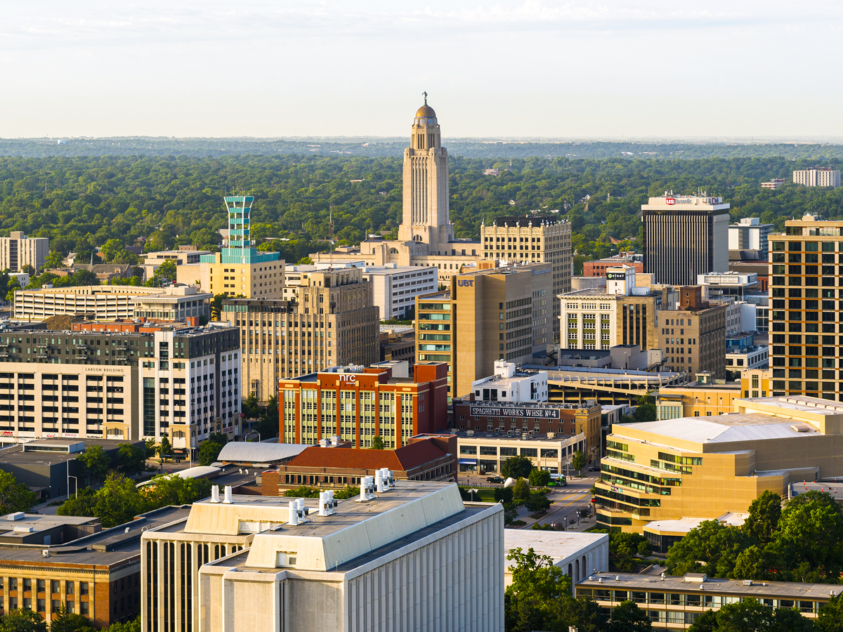 Aerial view of Lincoln, Nebraska