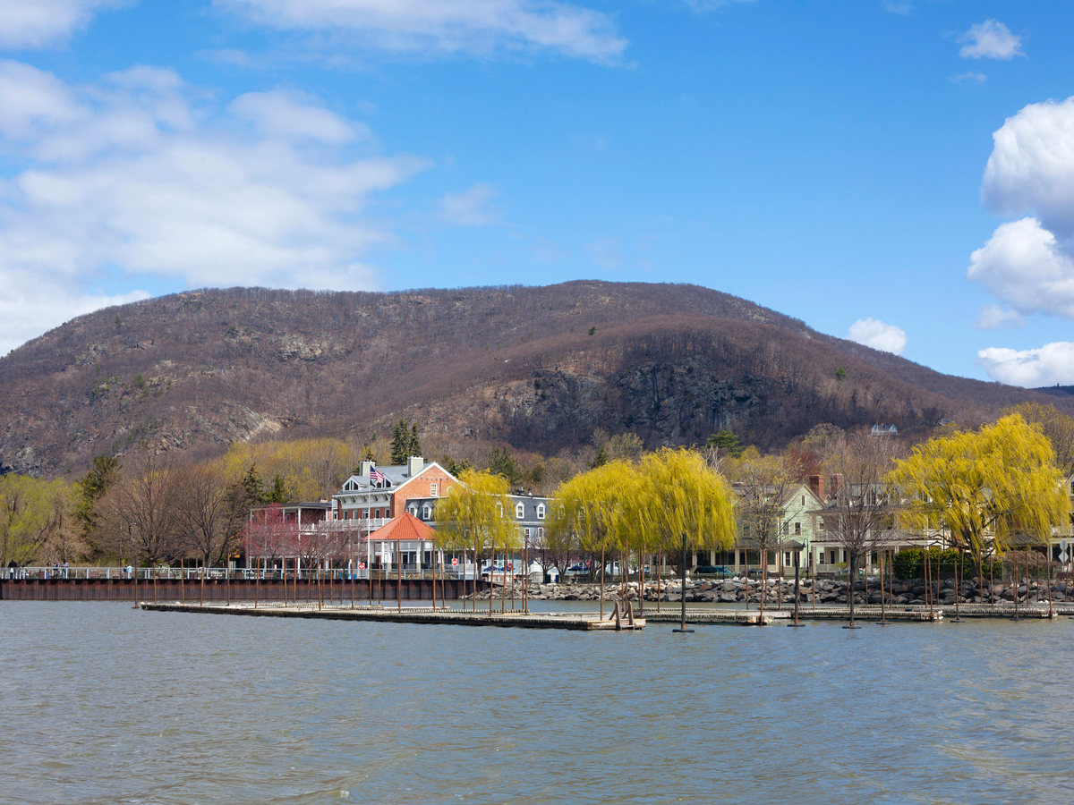 View across Hudson River of Cold Spring, New York