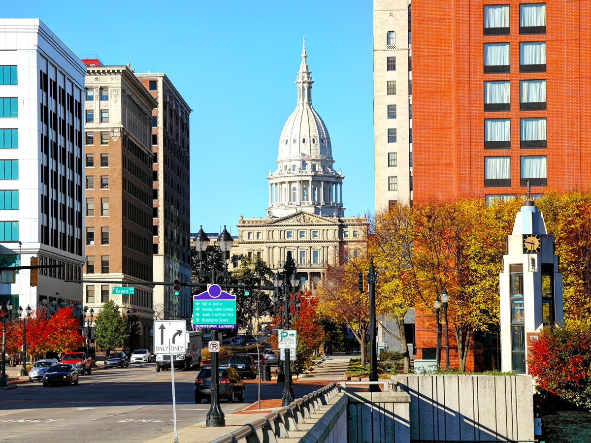 State capitol building in Lansing, Michigan
