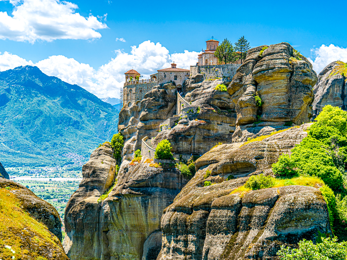 Clifftop monastery in Meteora, Greece