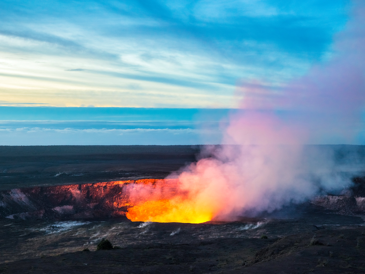 Kilauea Crater at Hawai'i Volcanoes National Park on the Big Island 