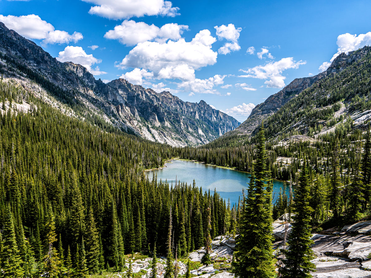 Glacial lake in the Bitterroot Mountains of Montana
