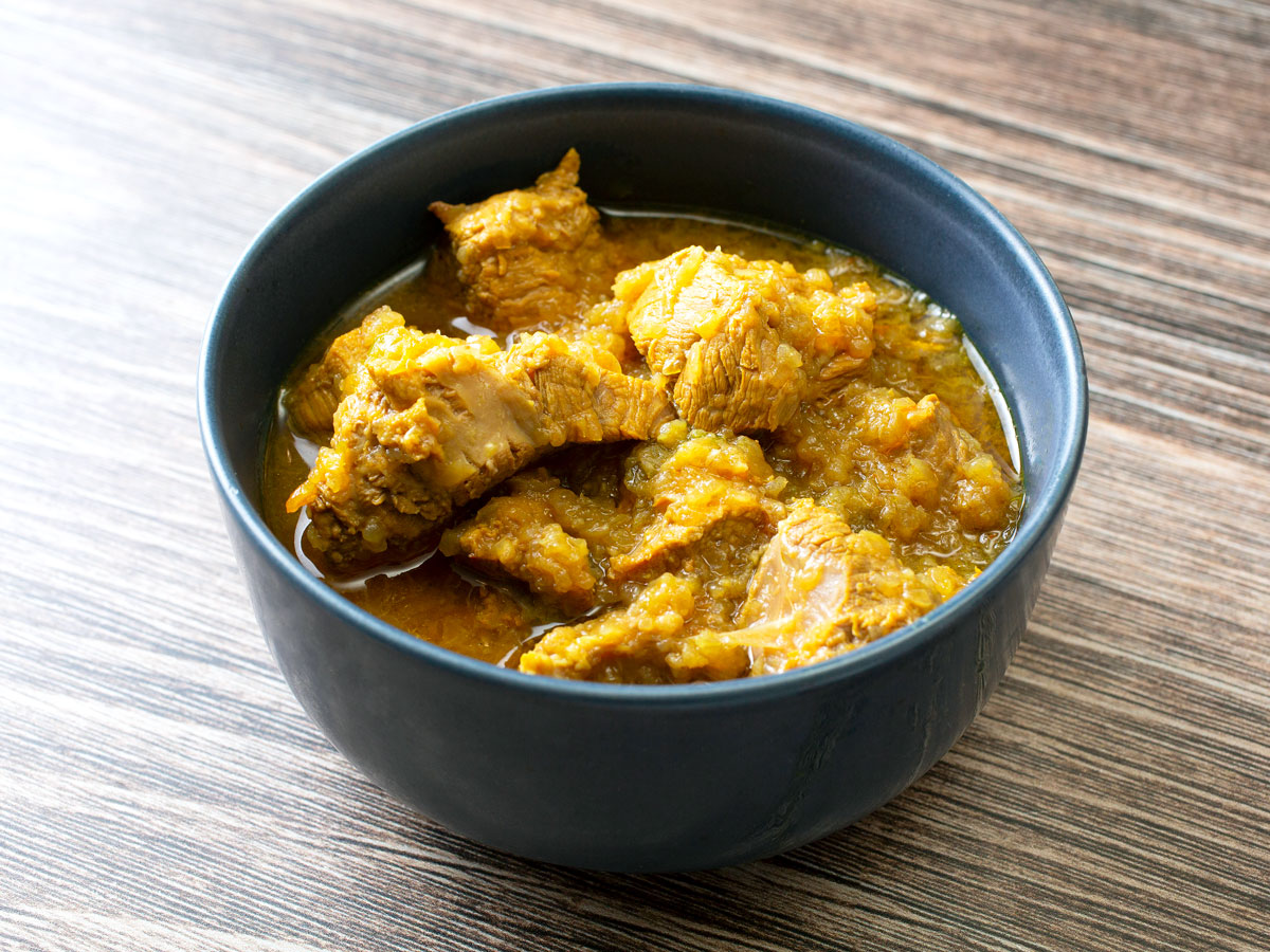 Bowl of Ethiopian yebeg wot