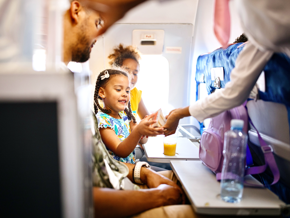 Children on airplane