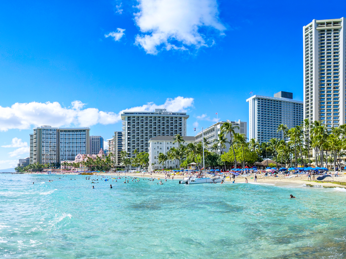 Waikiki Beach in Honolulu, Hawaii