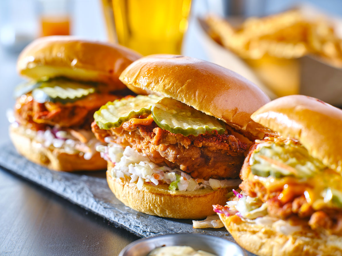 Hot chicken sandwiches