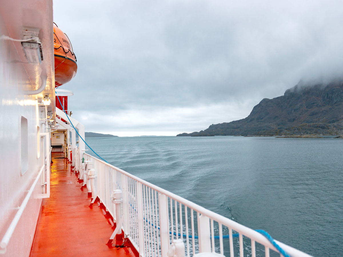 Deck of a ferry in Greenland