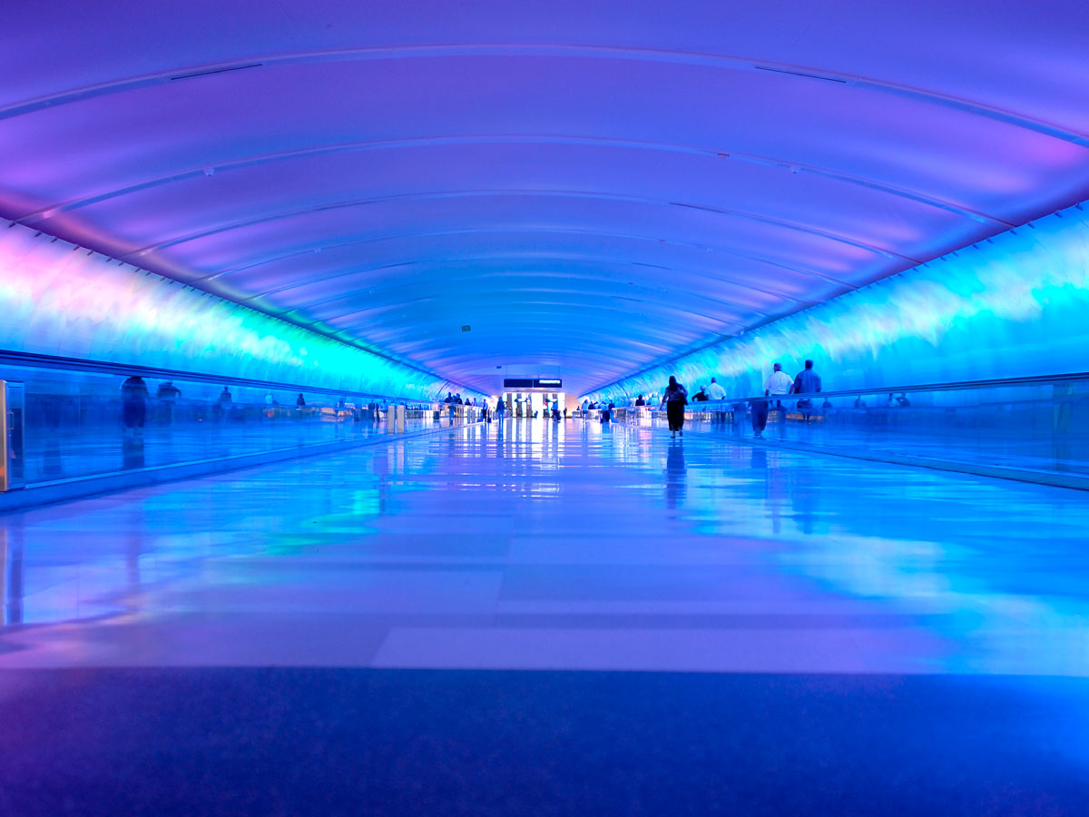 Underground tunnel at airport