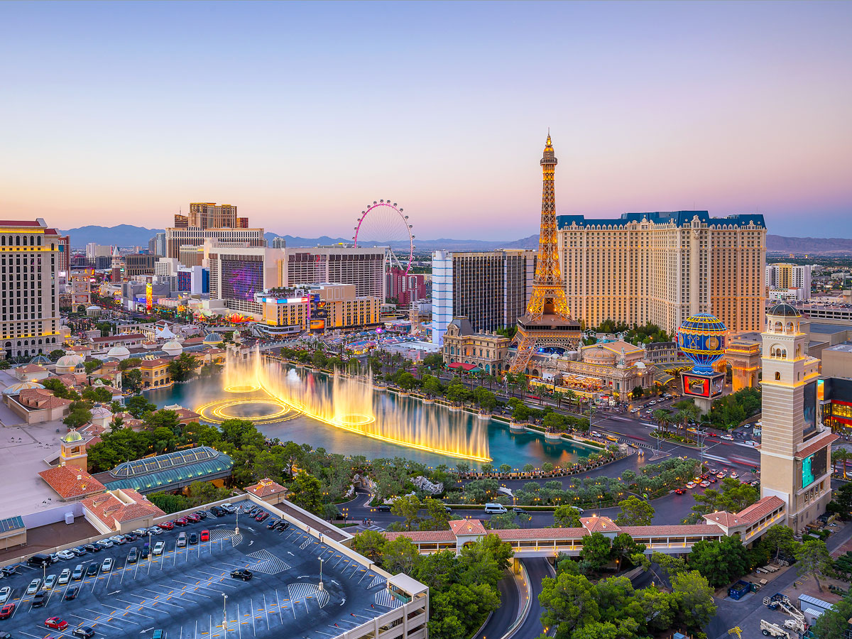 Aerial view of the Las Vegas Strip