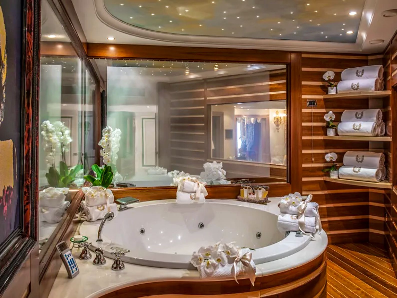 Jetted tub in bathroom of guest room at Rome Cavalieri hotel