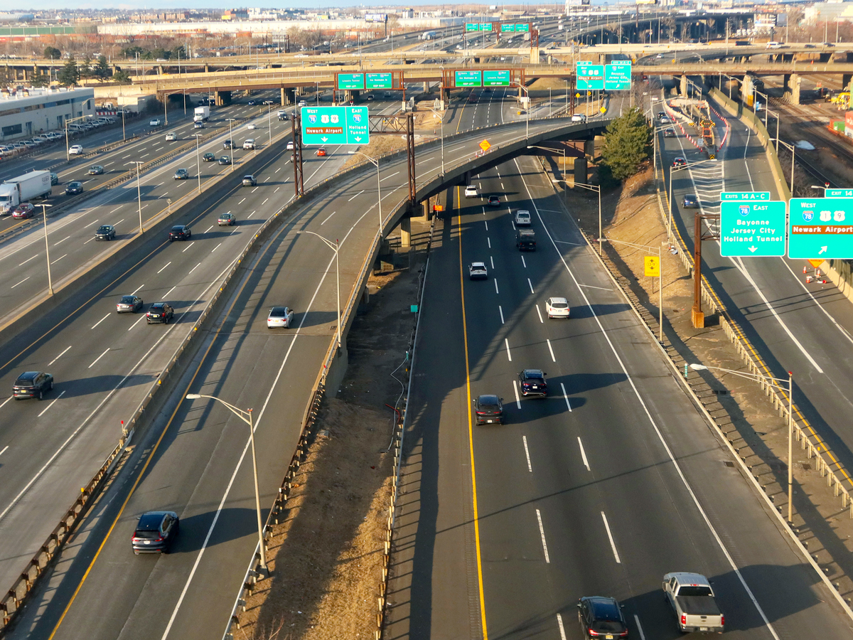 Aerial view of the New Jersey Turnpike