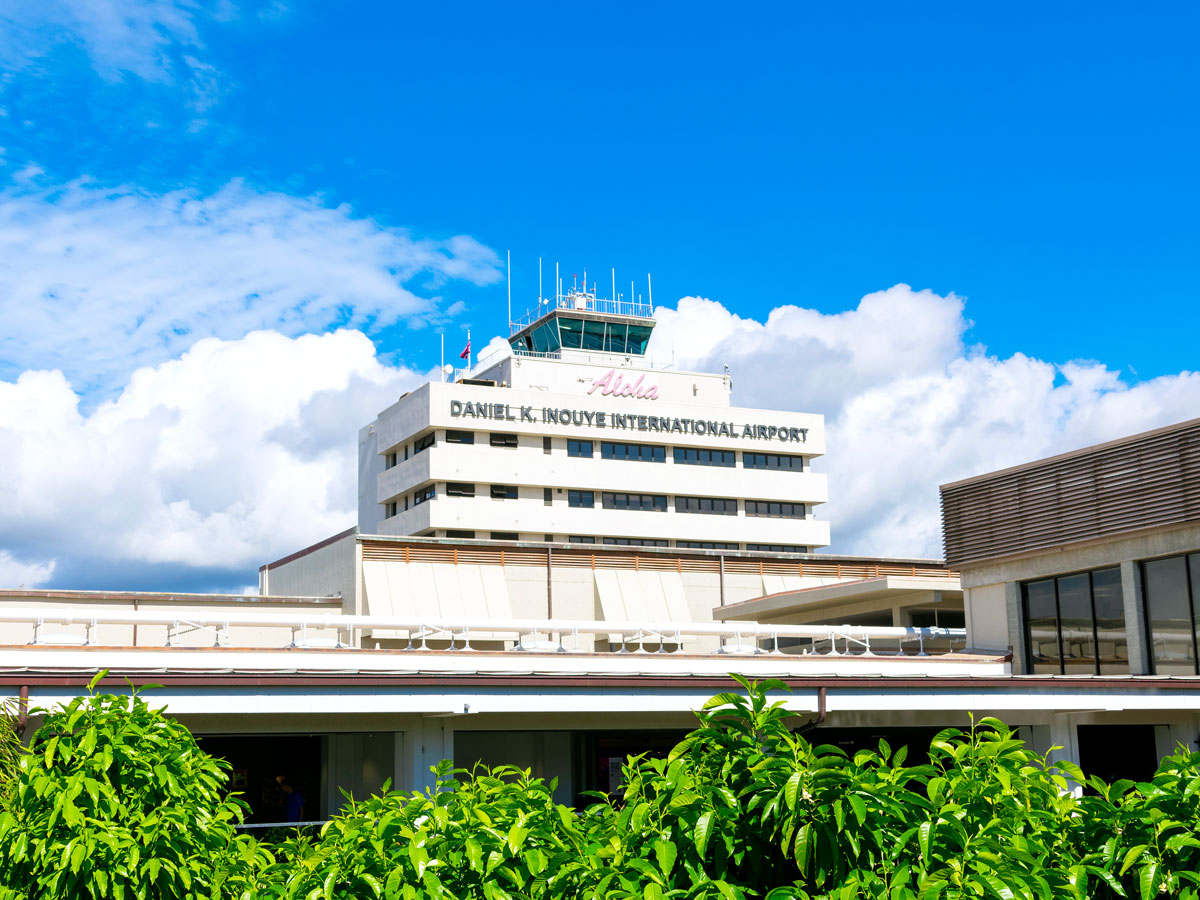 Control tower and terminal building at Honolulu's Daniel K. Inouye International Airport