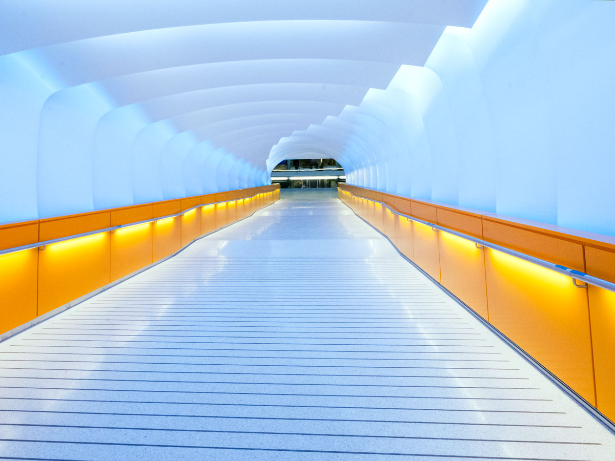 Tunnel to gates at new Pittsburgh Airport