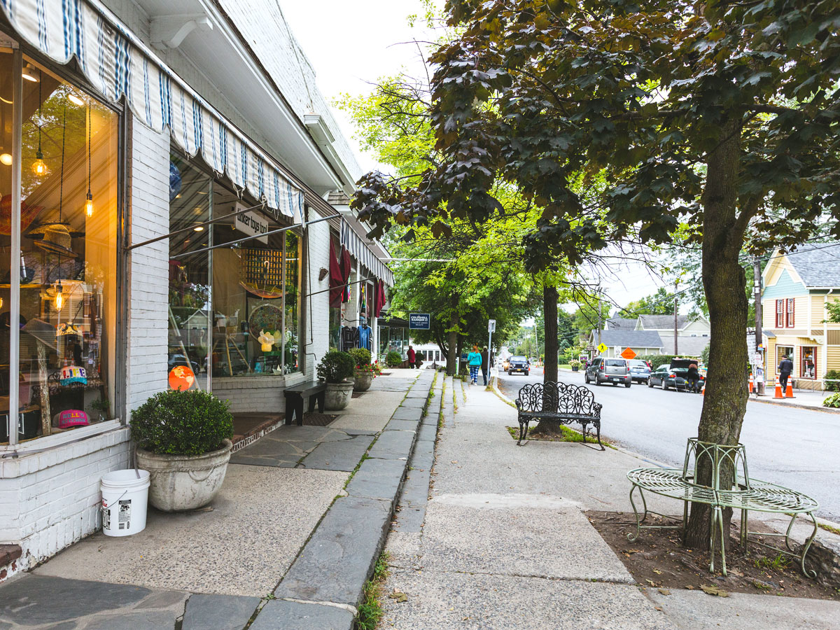 Shops in downtown Woodstock, New York