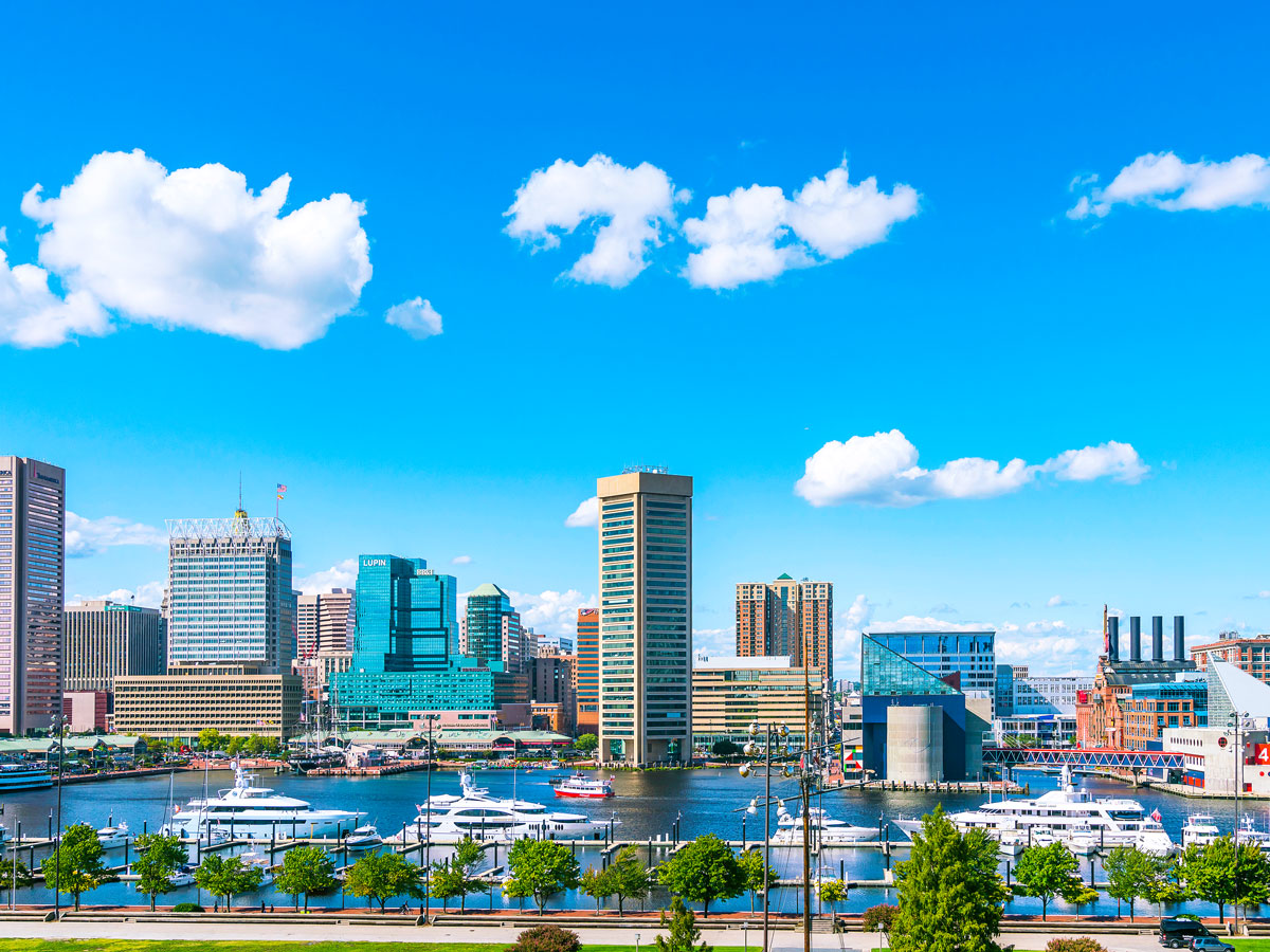 Cityscape of Baltimore, Maryland