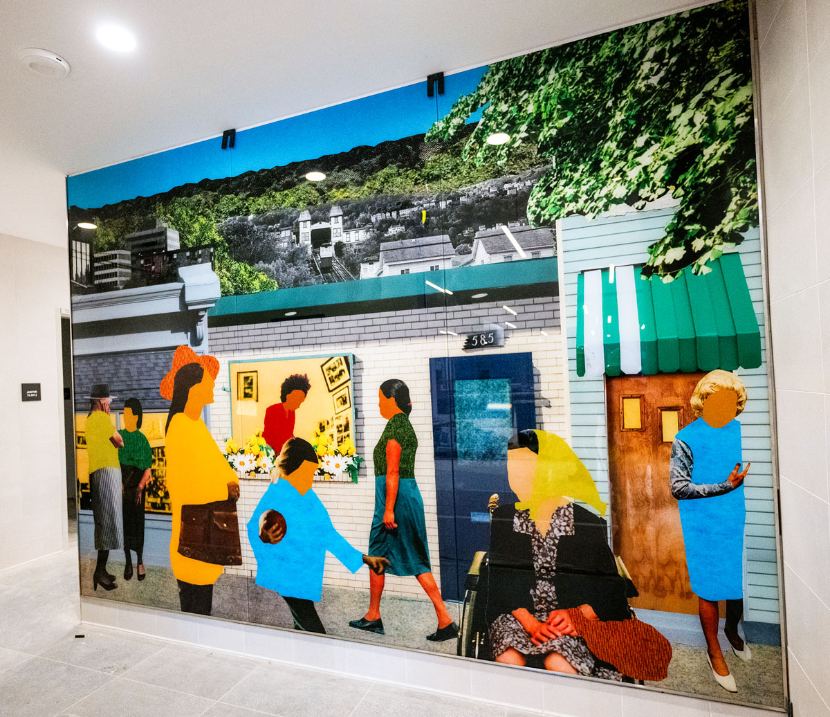 Mural from local artist at Pittsburgh International Airport