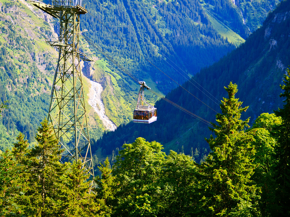 Cable car to Gimmelwald, Switzerland